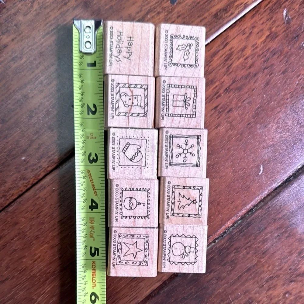Stampin' Up! Festive Wooden Stamp Set - Natural Wood
